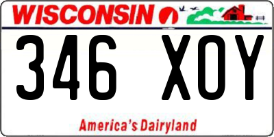 WI license plate 346XOY