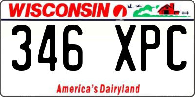 WI license plate 346XPC