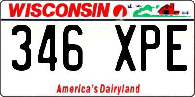 WI license plate 346XPE
