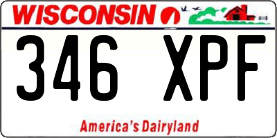 WI license plate 346XPF