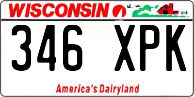 WI license plate 346XPK
