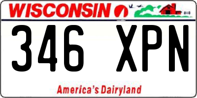 WI license plate 346XPN