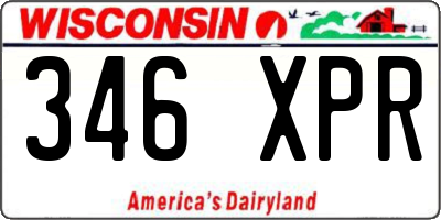 WI license plate 346XPR
