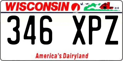 WI license plate 346XPZ