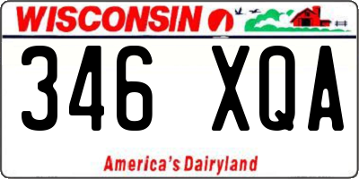 WI license plate 346XQA