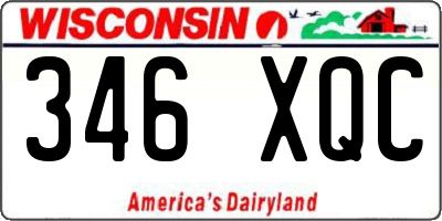 WI license plate 346XQC