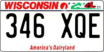 WI license plate 346XQE