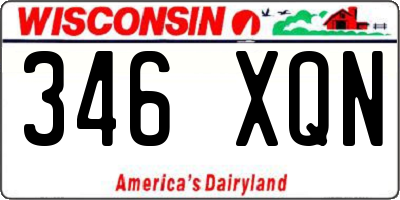 WI license plate 346XQN