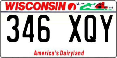 WI license plate 346XQY