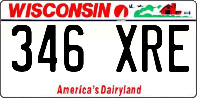 WI license plate 346XRE