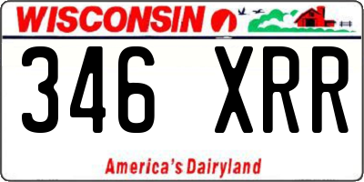 WI license plate 346XRR