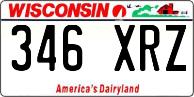 WI license plate 346XRZ