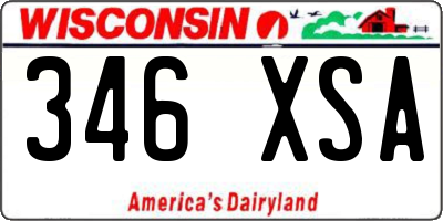 WI license plate 346XSA