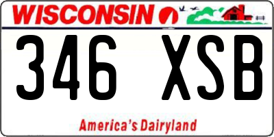 WI license plate 346XSB