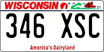 WI license plate 346XSC