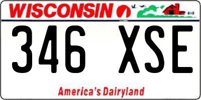 WI license plate 346XSE