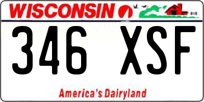 WI license plate 346XSF