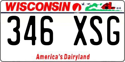WI license plate 346XSG