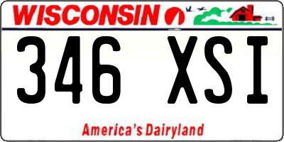 WI license plate 346XSI