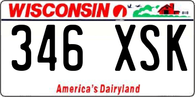 WI license plate 346XSK