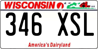 WI license plate 346XSL