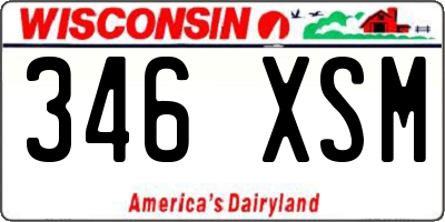 WI license plate 346XSM