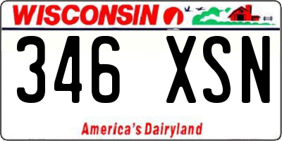 WI license plate 346XSN