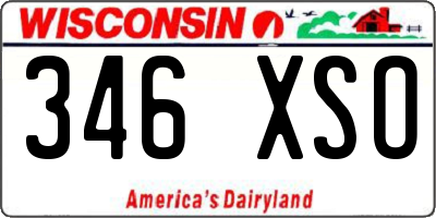 WI license plate 346XSO