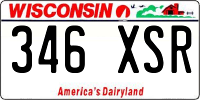 WI license plate 346XSR
