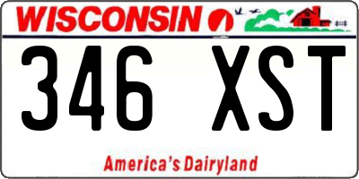 WI license plate 346XST