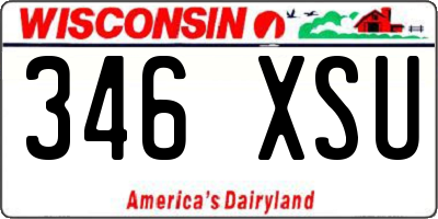 WI license plate 346XSU