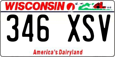 WI license plate 346XSV