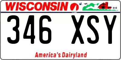 WI license plate 346XSY