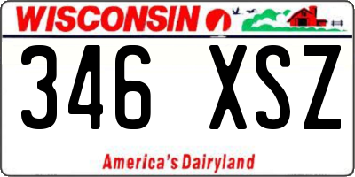 WI license plate 346XSZ