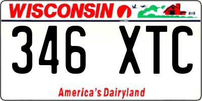 WI license plate 346XTC
