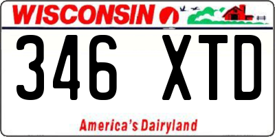 WI license plate 346XTD