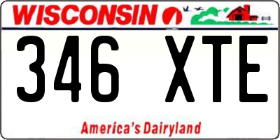 WI license plate 346XTE