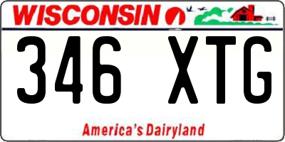 WI license plate 346XTG