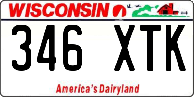 WI license plate 346XTK