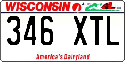 WI license plate 346XTL