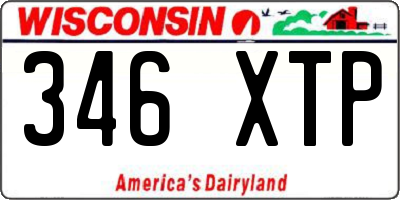 WI license plate 346XTP