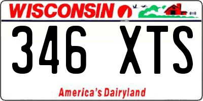 WI license plate 346XTS
