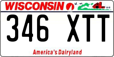 WI license plate 346XTT