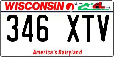 WI license plate 346XTV