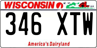 WI license plate 346XTW