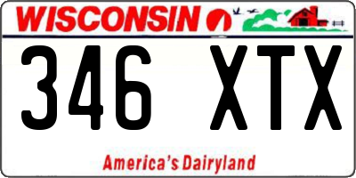 WI license plate 346XTX