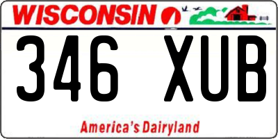 WI license plate 346XUB