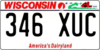 WI license plate 346XUC