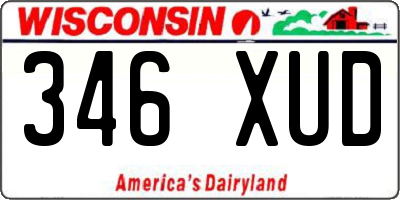 WI license plate 346XUD