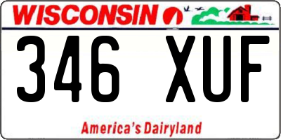 WI license plate 346XUF